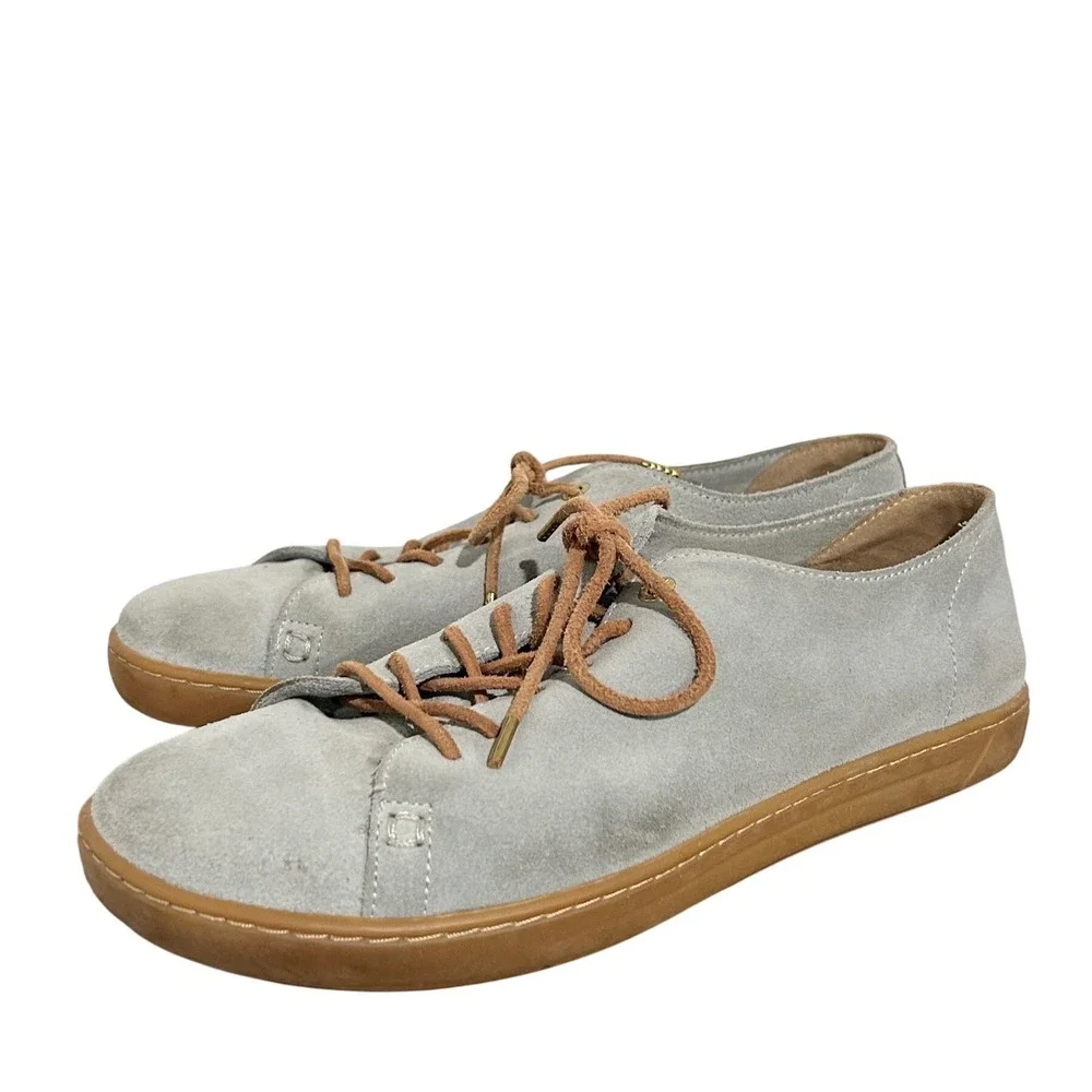 Birkenstock Arran Suede Lace Up Sneaker Blue Gray 41 Men's 8 Women's 10 Wide